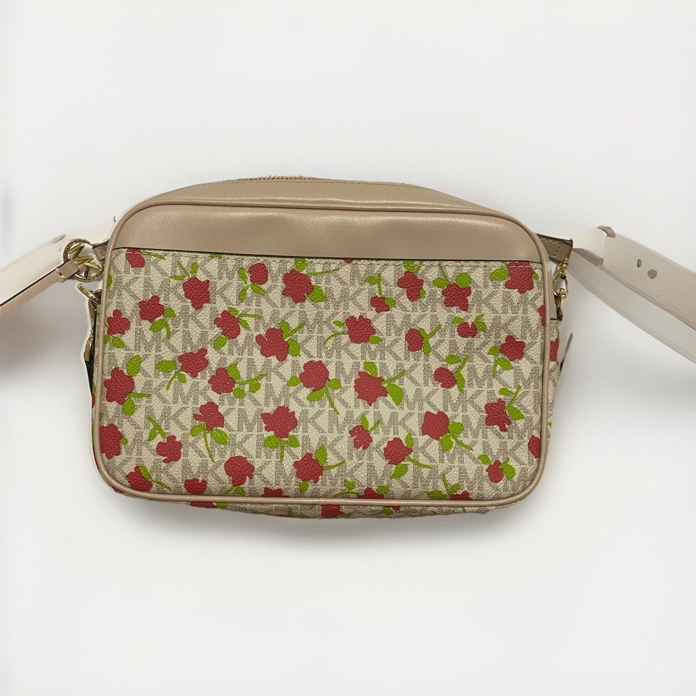 Michael Kors Women's Crossbody Bag White/Floral Print Zip Closure Medium Bag - Picture 3 of 4